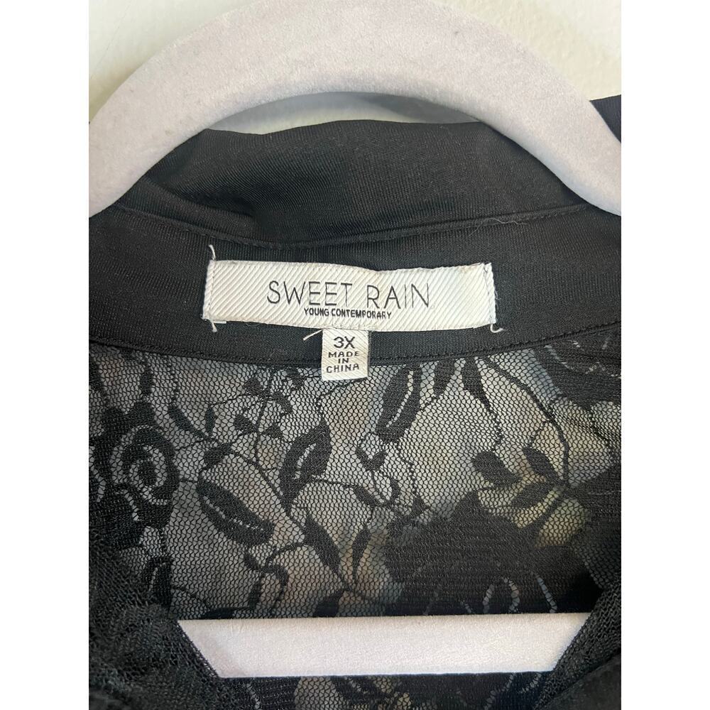 Sweet Rain Black Blouse w/Lace Detail Size 3XL - Picture 2 of 5